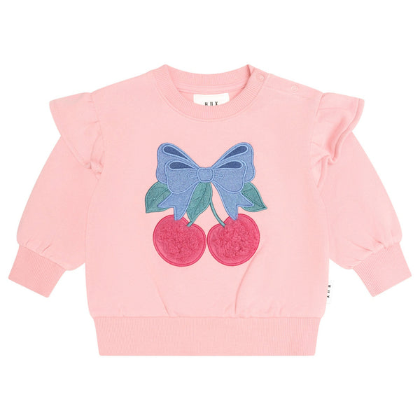 Light Pink Cherry Bow Crewneck