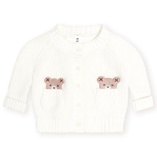 White Peekaboo Hux Cardigan