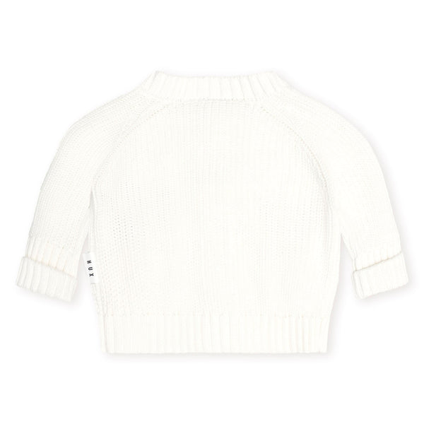 White Peekaboo Hux Cardigan