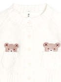 White Peekaboo Hux Cardigan