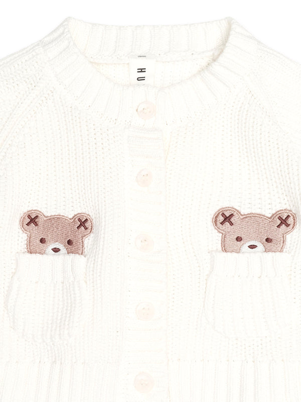 White Peekaboo Hux Cardigan
