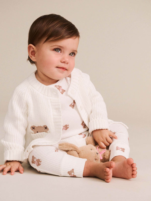White Peekaboo Hux Cardigan