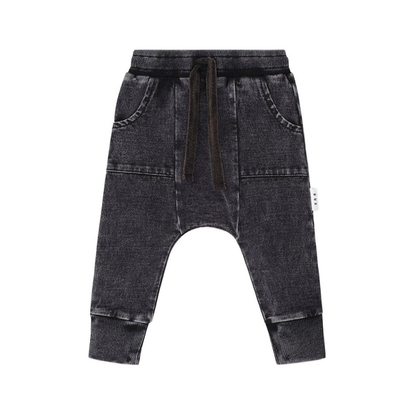Black Denim Knit 5 Pocket Pant