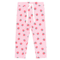 Pink Strawberry Print Ribbed Legging