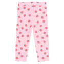 Pink Strawberry Print Ribbed Legging