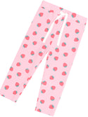 Pink Strawberry Print Ribbed Legging