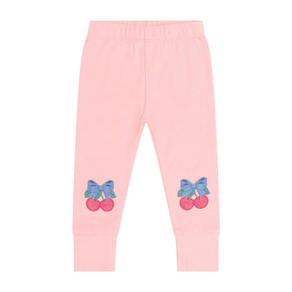 Light Pink Cherry Bow Legging