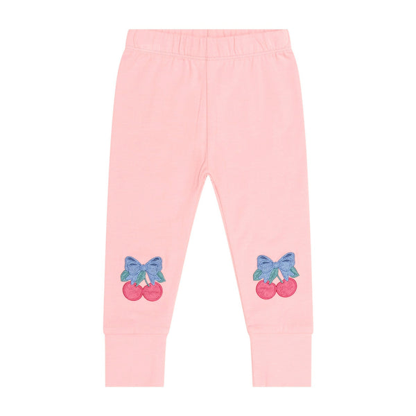 Light Pink Cherry Bow Legging