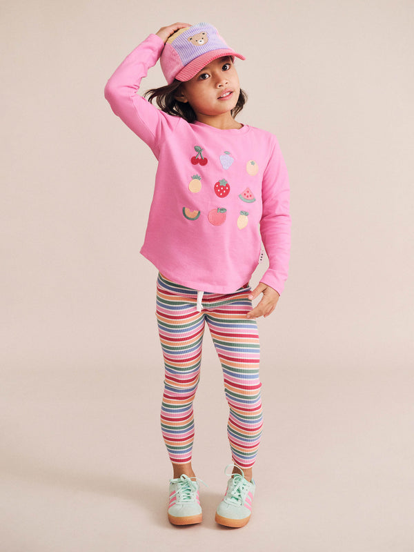 Multicolor Tutti Frutti Striped Legging
