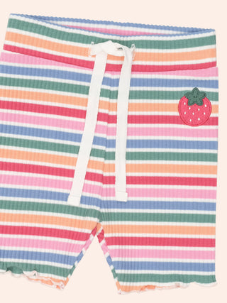 Multicolor Tutti Frutti Striped Short