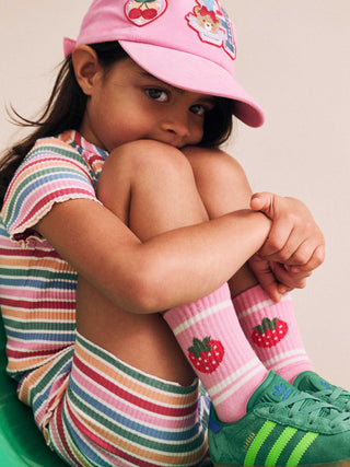 Multicolor Tutti Frutti Striped Short