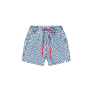 Blue Denim Striped Short