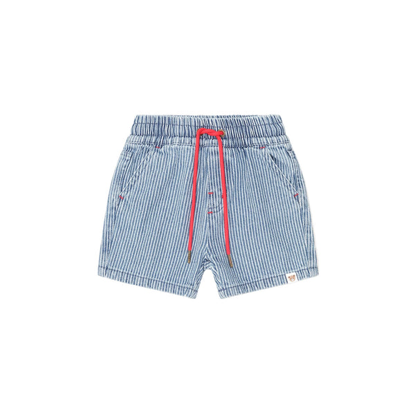 Blue Denim Striped Short