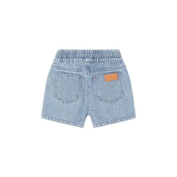 Blue Denim Striped Short