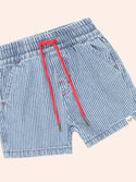 Blue Denim Striped Short