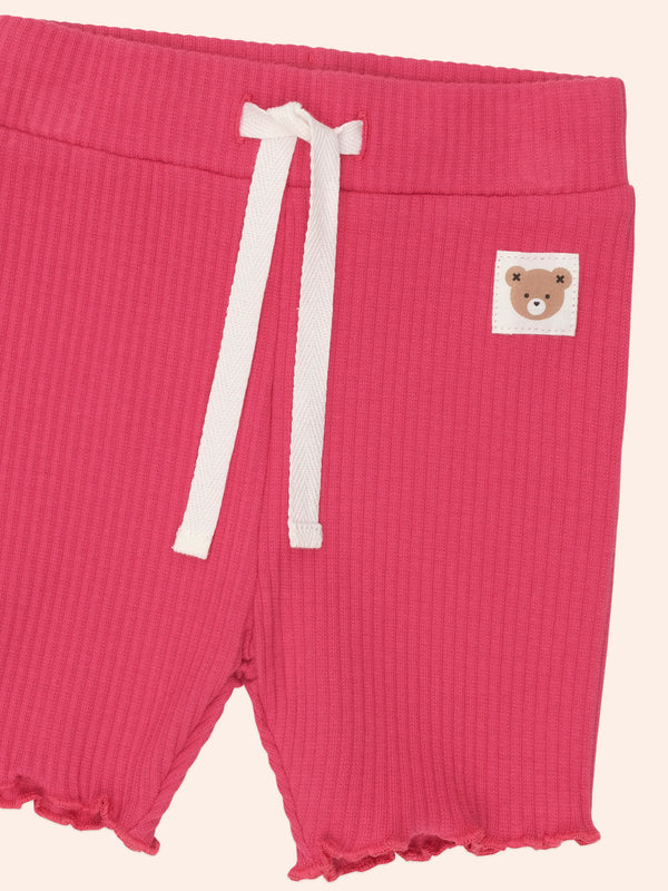 Dark Pink Ribbed Short