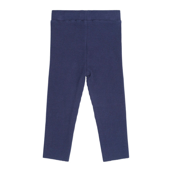 Navy Ribbed Legging