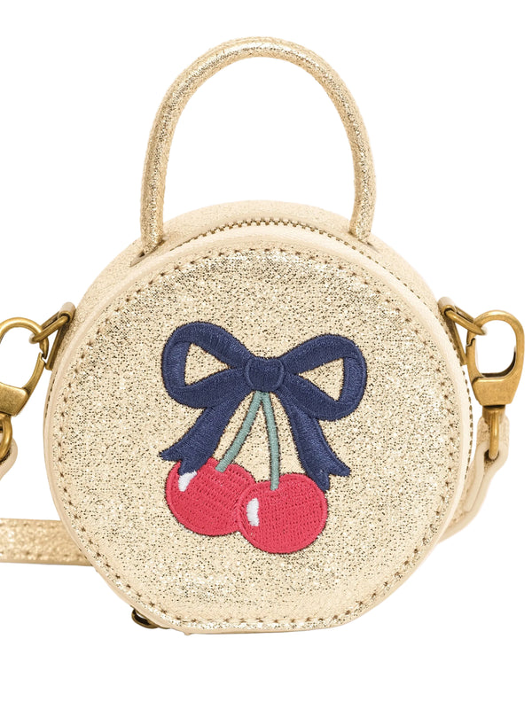 Gold Cherry Bow Mini Handbag