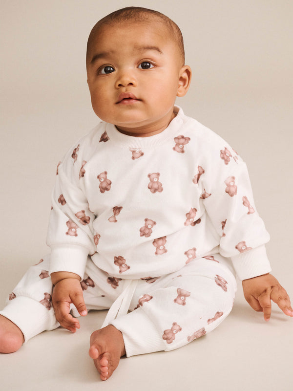 White My First Hux Velour Sweatsuit