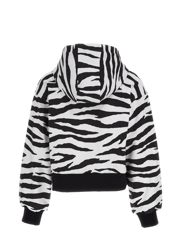 Zebra Print Hooded Sweatshirt