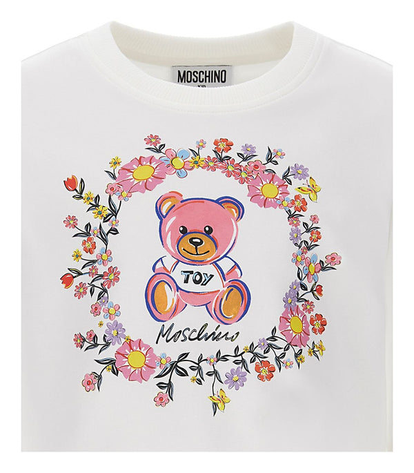 Cloud Flower Bear Print Crewneck