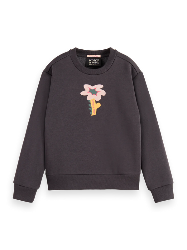 Black Flower Crewneck