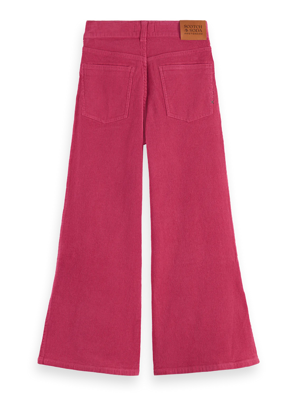 Raspberry Wide Leg Corduroy Pants