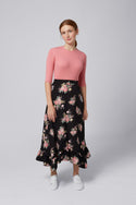 Black Floral Celine Skirt