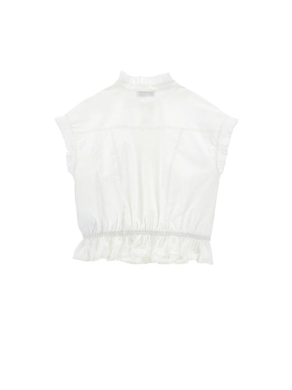 White Sleeveless Lace Blouse