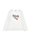White Cherry Logo Long Sleeve Tee