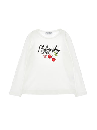 White Cherry Logo Long Sleeve Tee