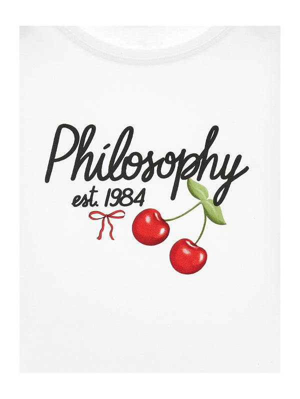 White Cherry Logo Long Sleeve Tee
