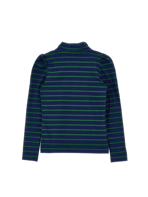 Green Striped Logo High Neck Top