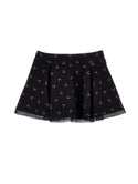 Black Allover Cherry Mini  Skirt