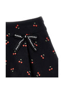 Black Allover Cherry Mini  Skirt