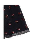 Black Allover Cherry Mini  Skirt