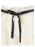 Off White Embroidered Logo Belt Skirt