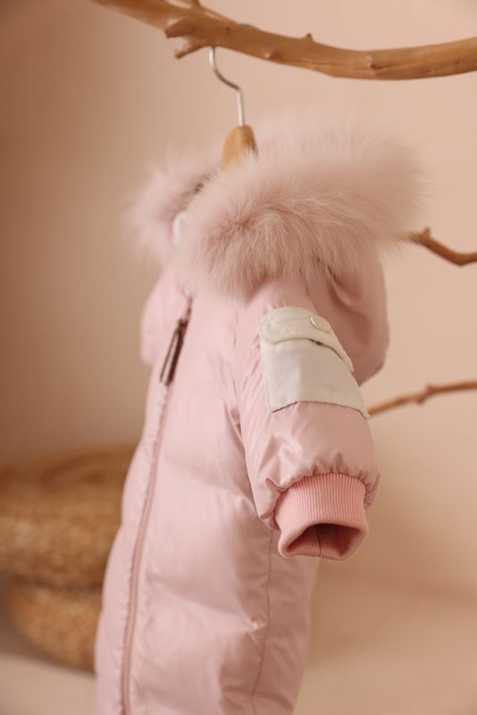 Pink Puffer Fur Hood Bunting