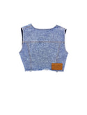 Denim Frayed Bottom Vest