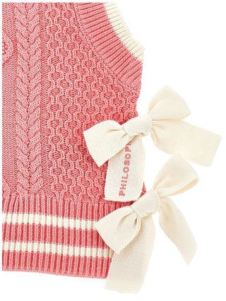 Coral with Bows Sweater Vest