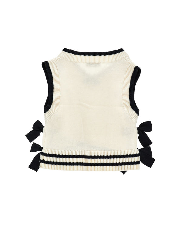 Ivory with Bows Sweater Vest