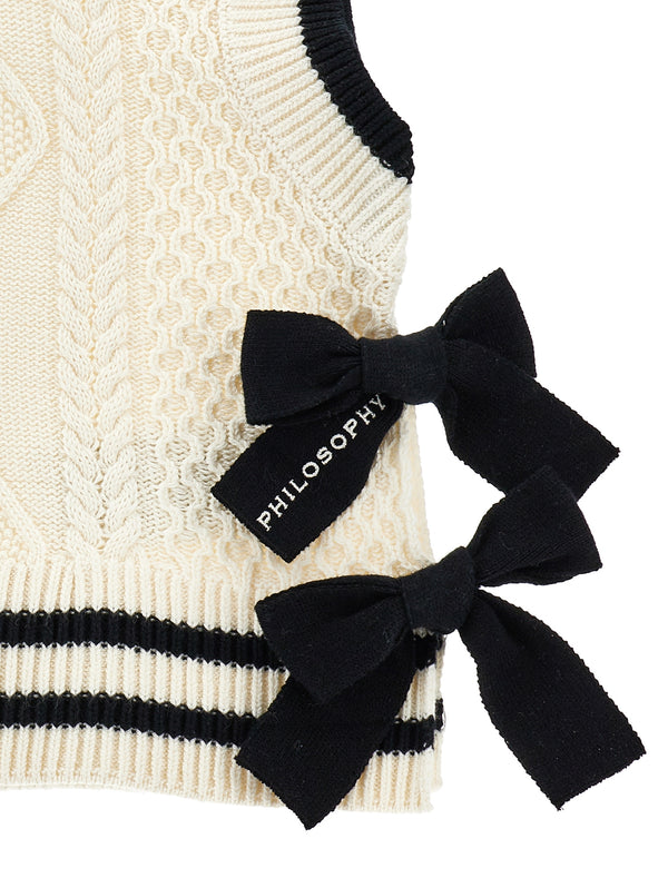 Ivory with Bows Sweater Vest