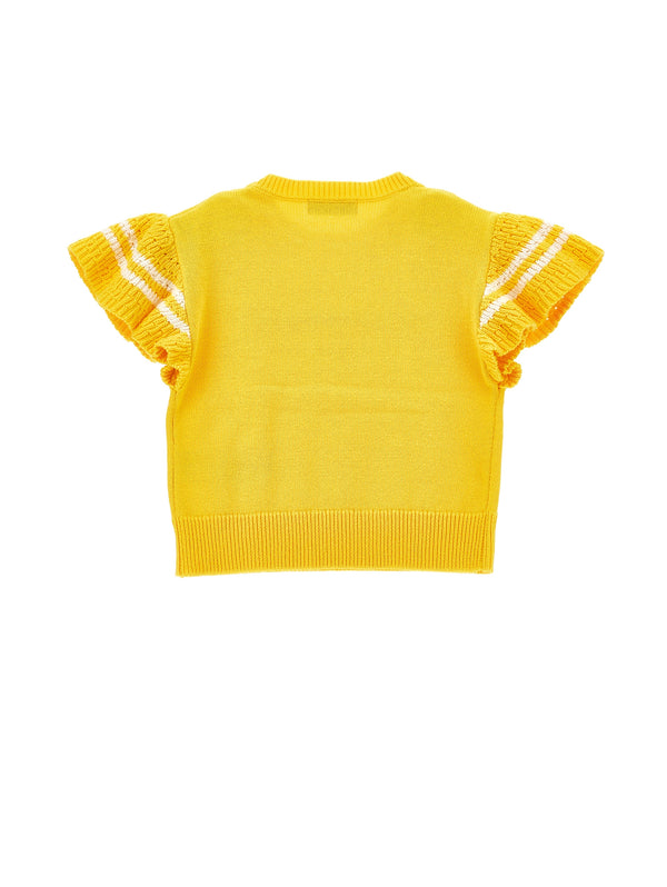 Yellow Logo Short Sleeve Sweater