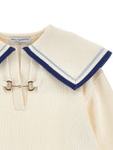 Off White Sailor Collar Knit Sweater