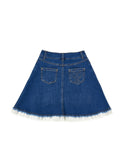 Denim Blue with Eyelet Hem Skirt