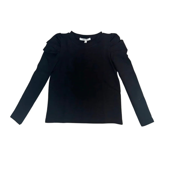 Black Dilly Puff Sleeve Top