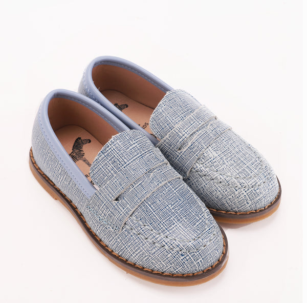 Denim Textured Penny Moccasins