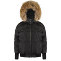 Highline Black Teen Bomber with Fur