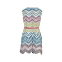 Multicolor Sleeveless Chevron Knit Dress