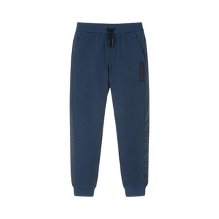 Blue Sweatpant with Houndtooth Side Pannel
